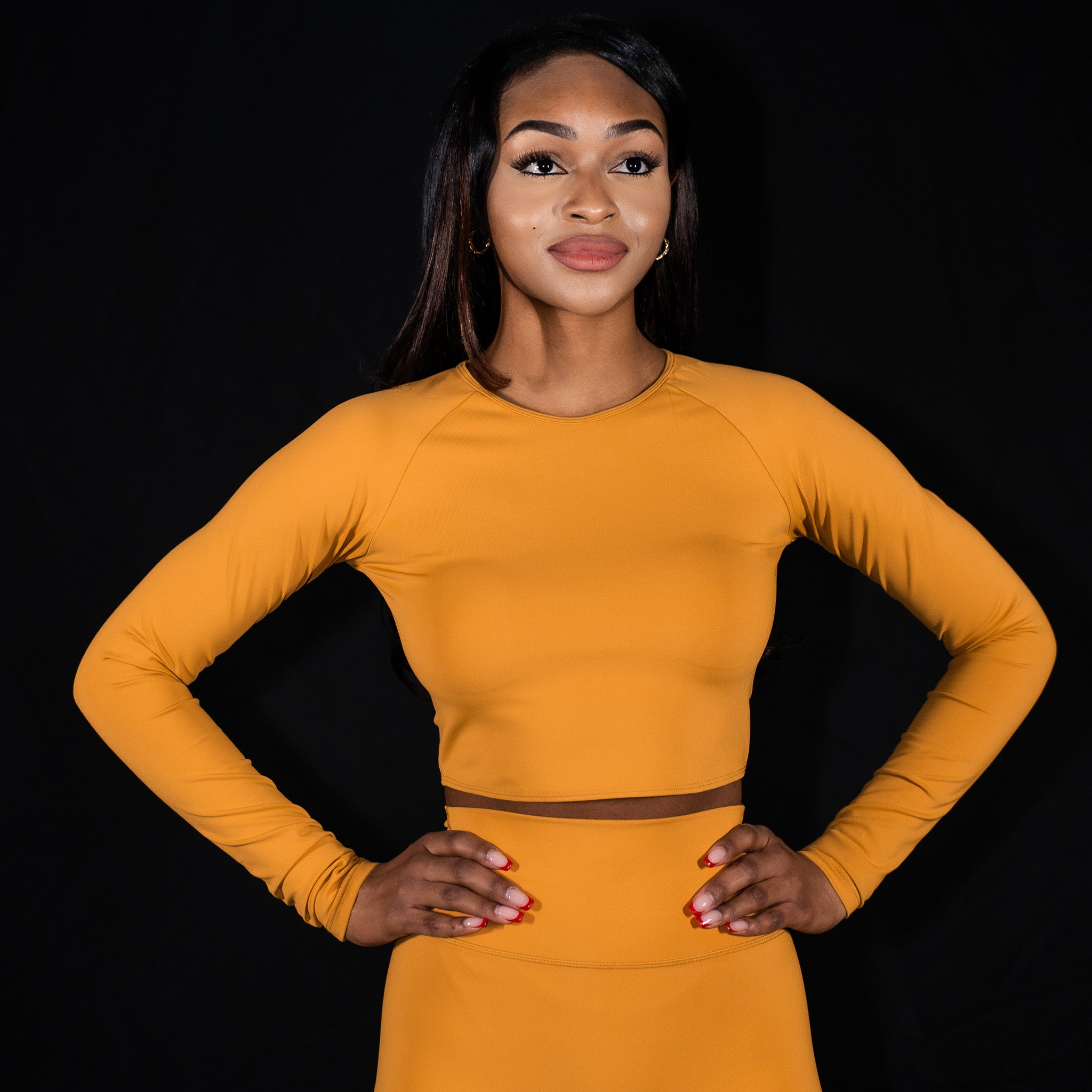 yellow long sleeve crop