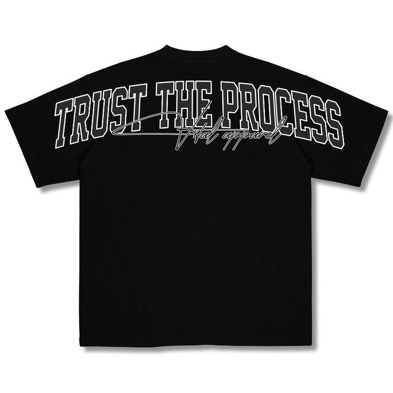 Oversized Pump Cover T-Shirt - VITAL APPAREL TTP/Charcoal/White