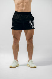Combat Mesh Shorts 5" - Black/Distressed White