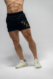 Combat Mesh Shorts 5" - Black/Distressed Olive