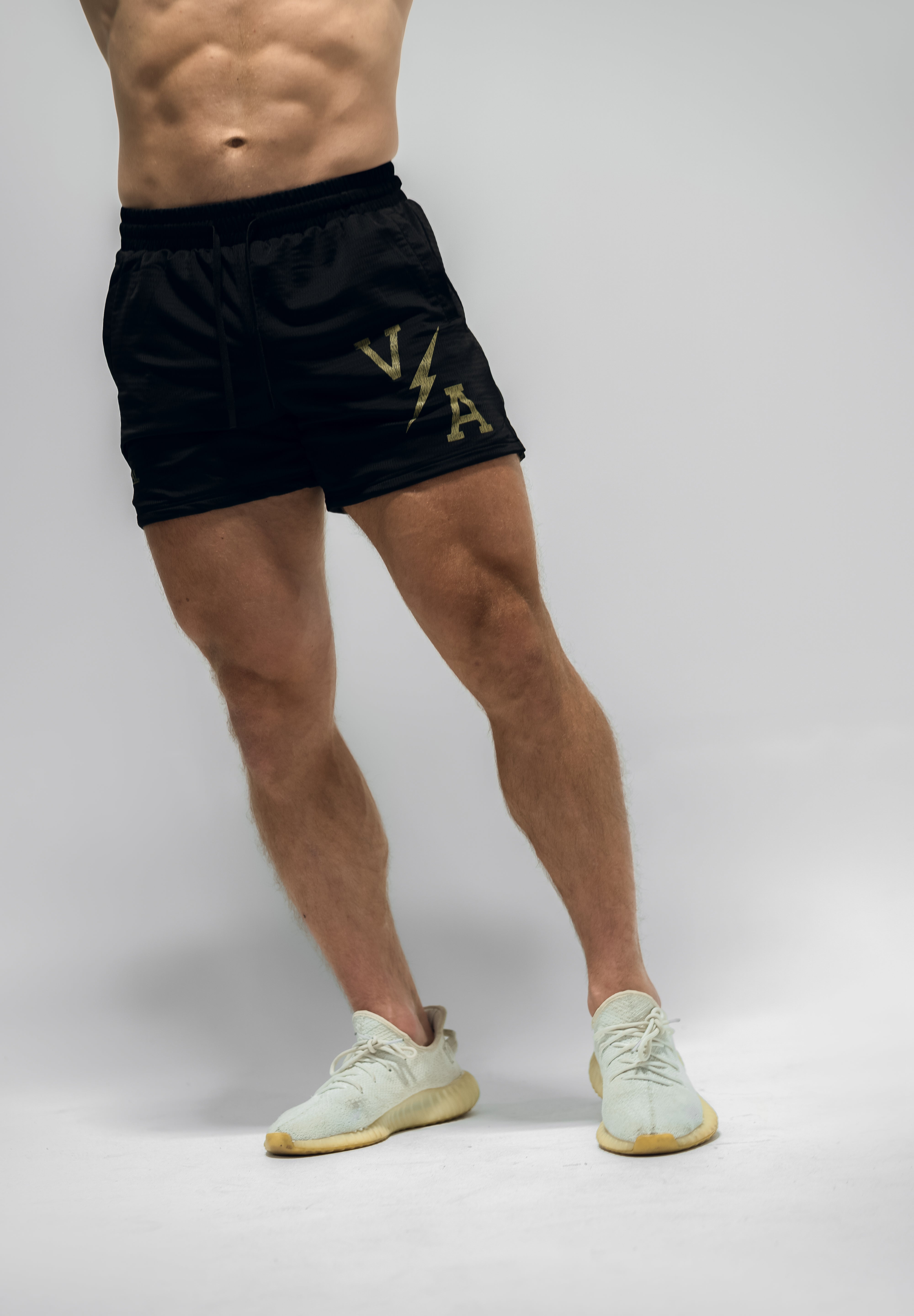 Combat Mesh Shorts 5" - Black/Distressed Olive