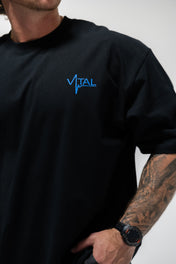 Oversized Pump Cover T-Shirt - TTP Distressed Baby Blue