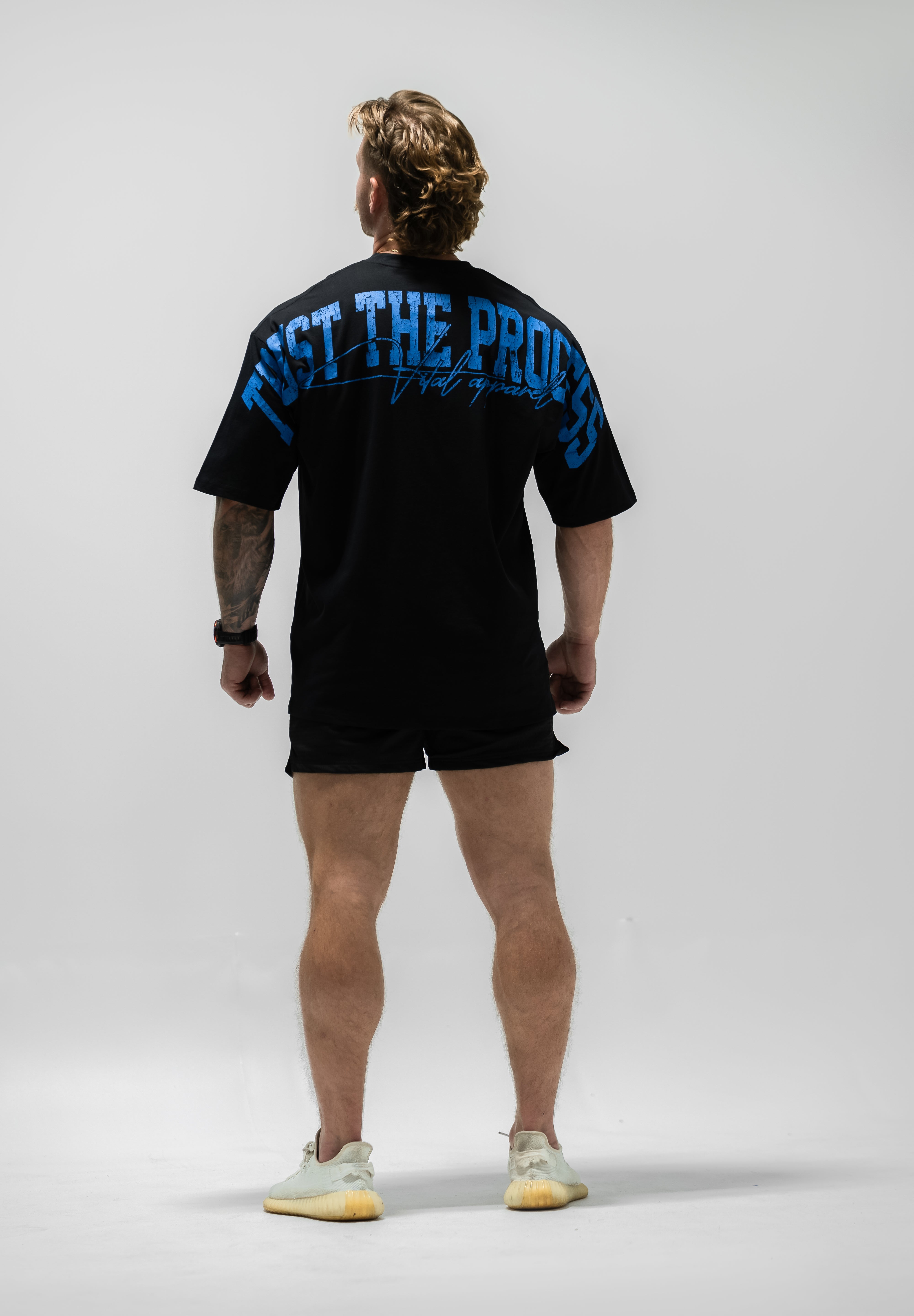 Oversized Pump Cover T-Shirt - TTP Distressed Baby Blue
