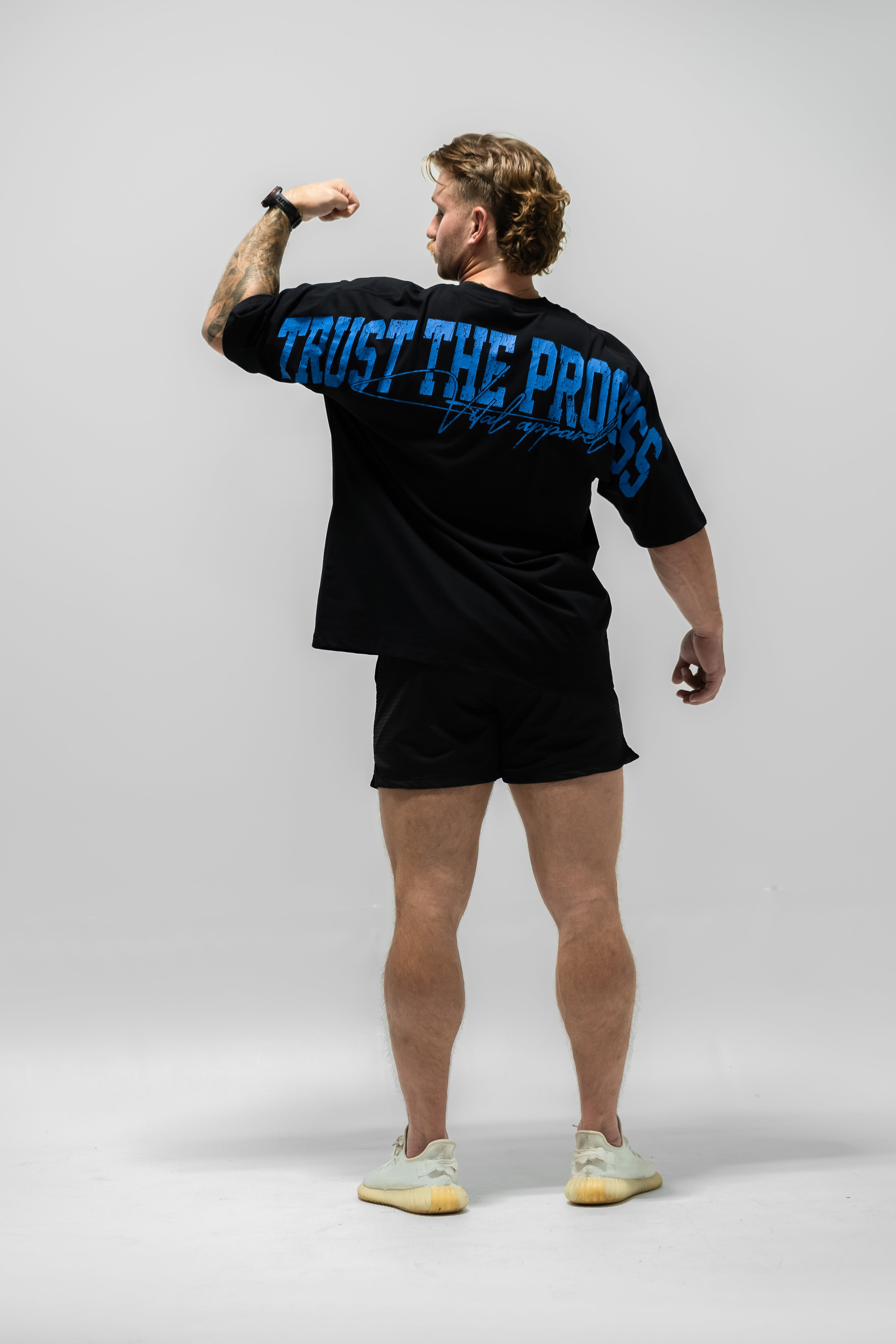 Oversized Pump Cover T-Shirt - TTP Distressed Baby Blue
