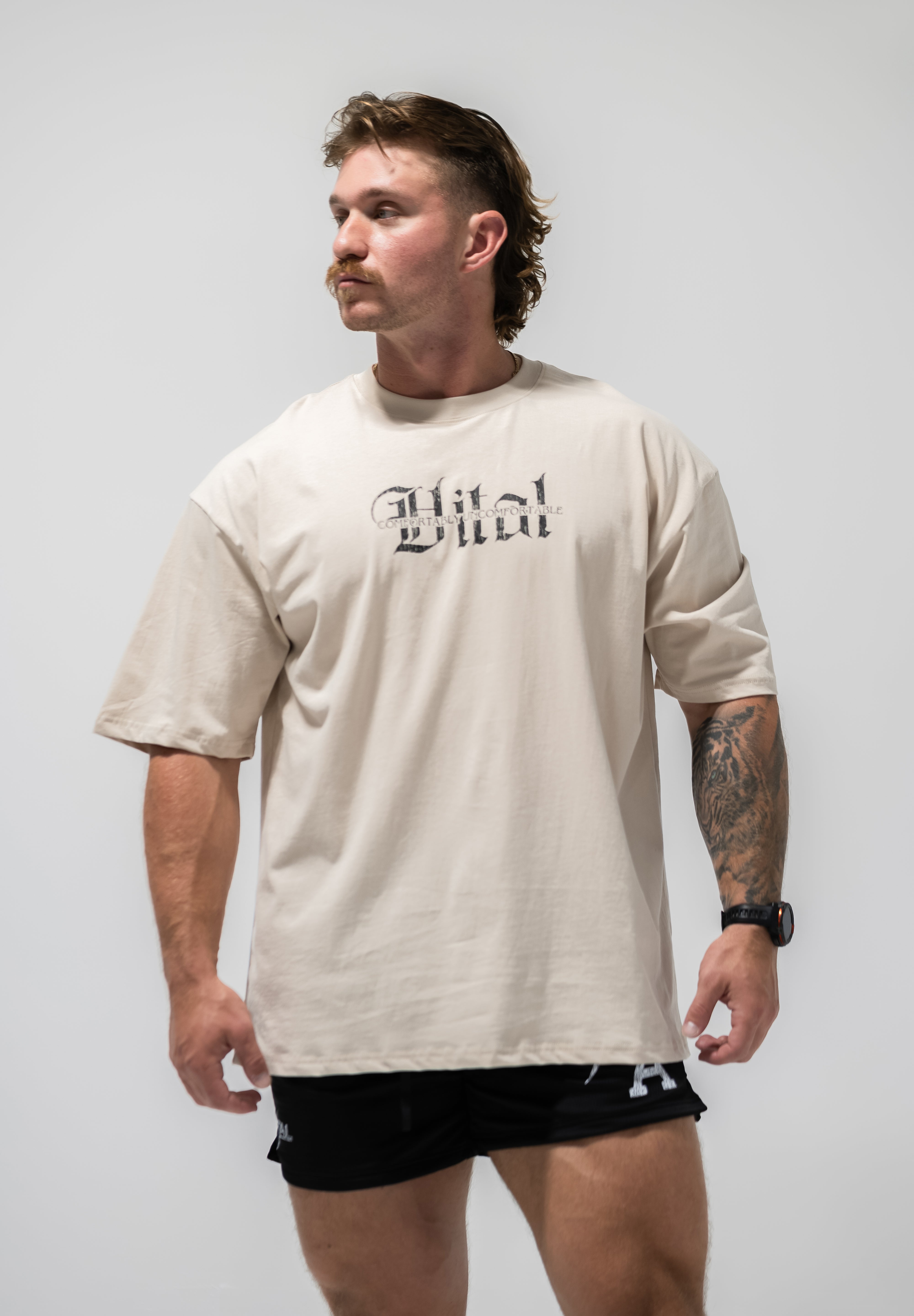 Oversized Pump Cover T-Shirt - Rebel T Cream