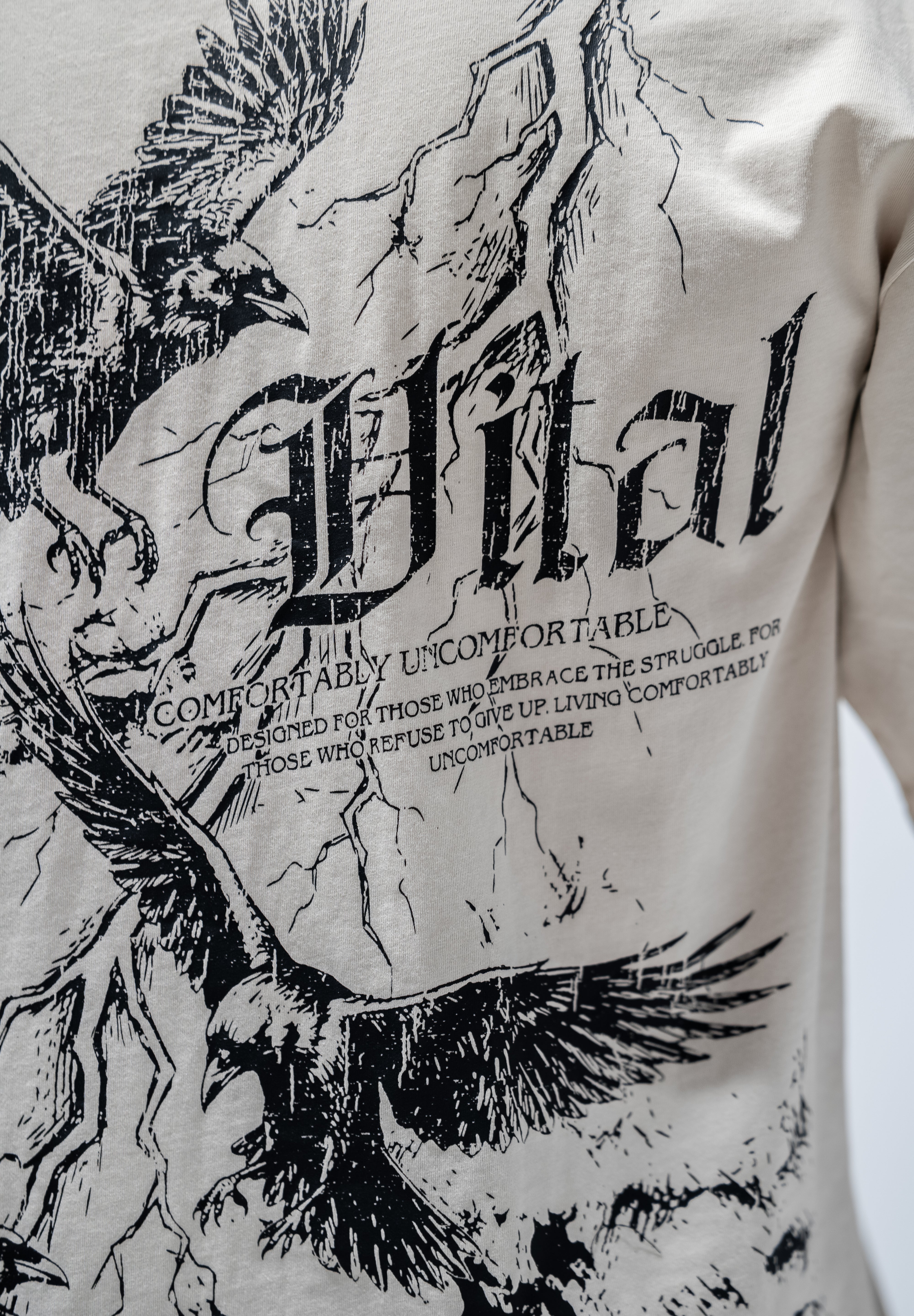 Oversized Pump Cover T-Shirt - Rebel T Cream