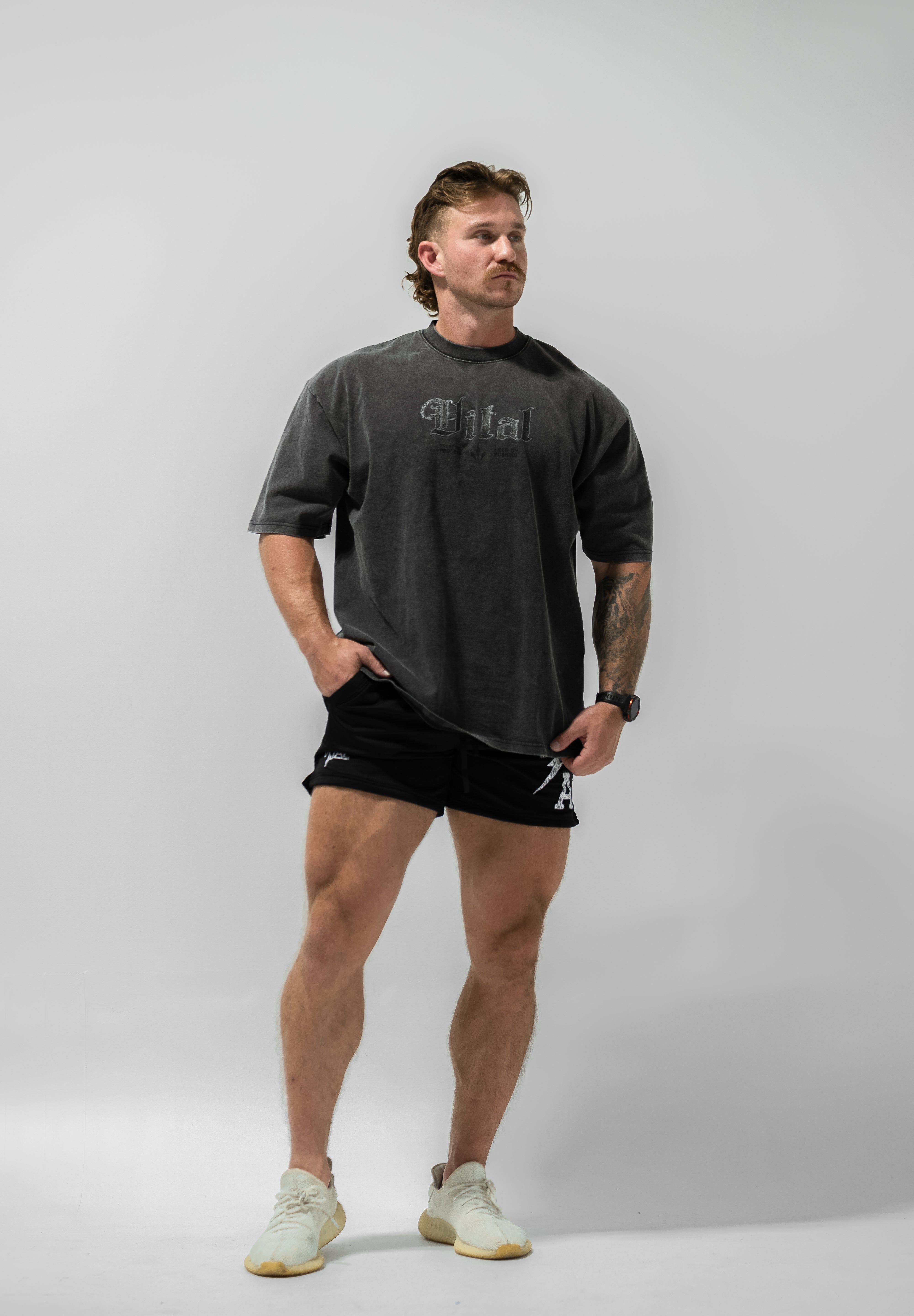 Oversized Pump Cover T-Shirt - Signature T Gray Acid