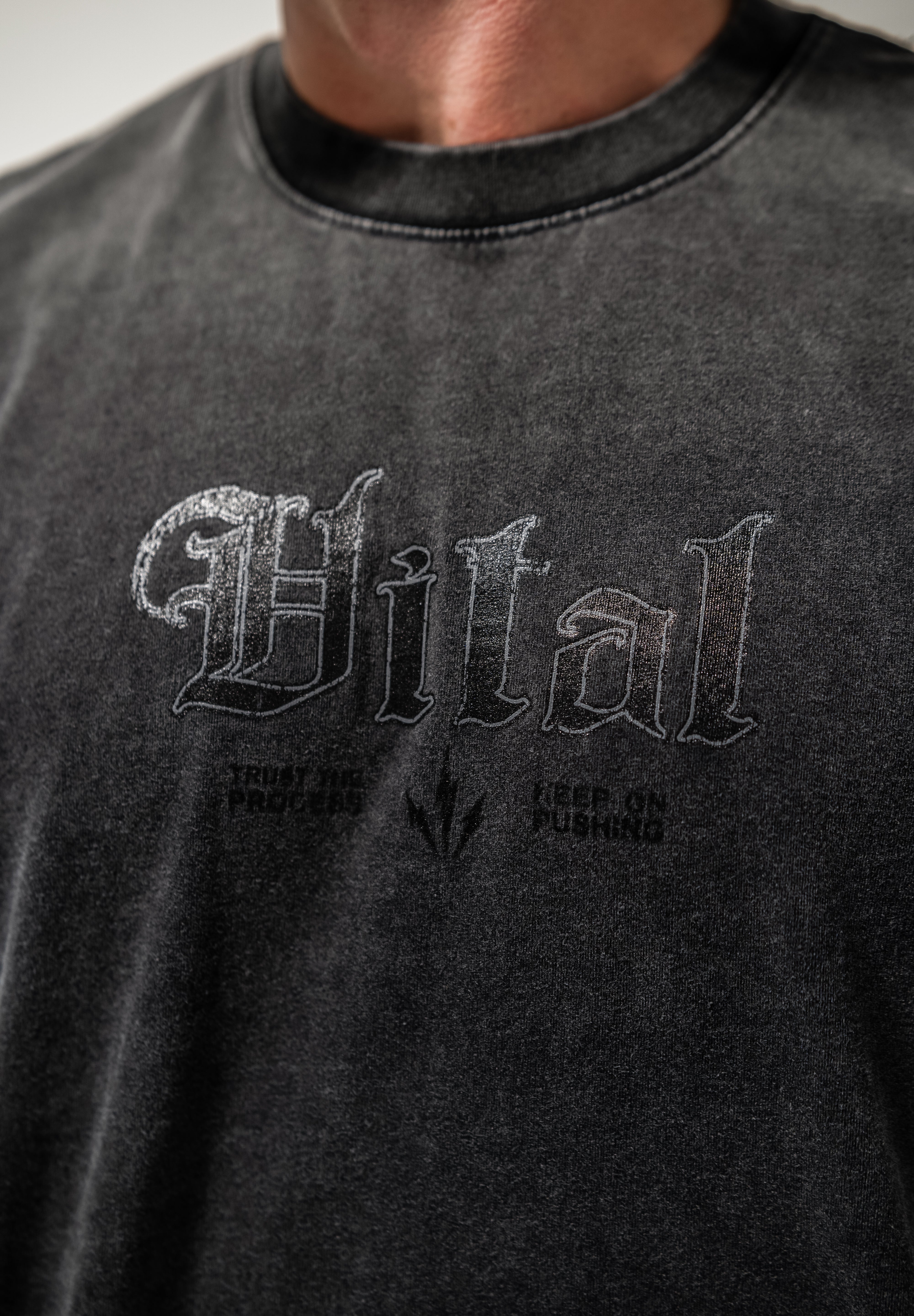 Oversized Pump Cover T-Shirt - Signature T Gray Acid