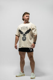 Oversized Pump Cover T-Shirt - Free Your Mind Cream