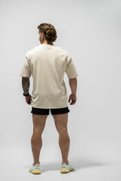 Oversized Pump Cover T-Shirt - Free Your Mind Cream