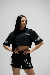 Oversized Crop T-Shirt - Sleeve T
