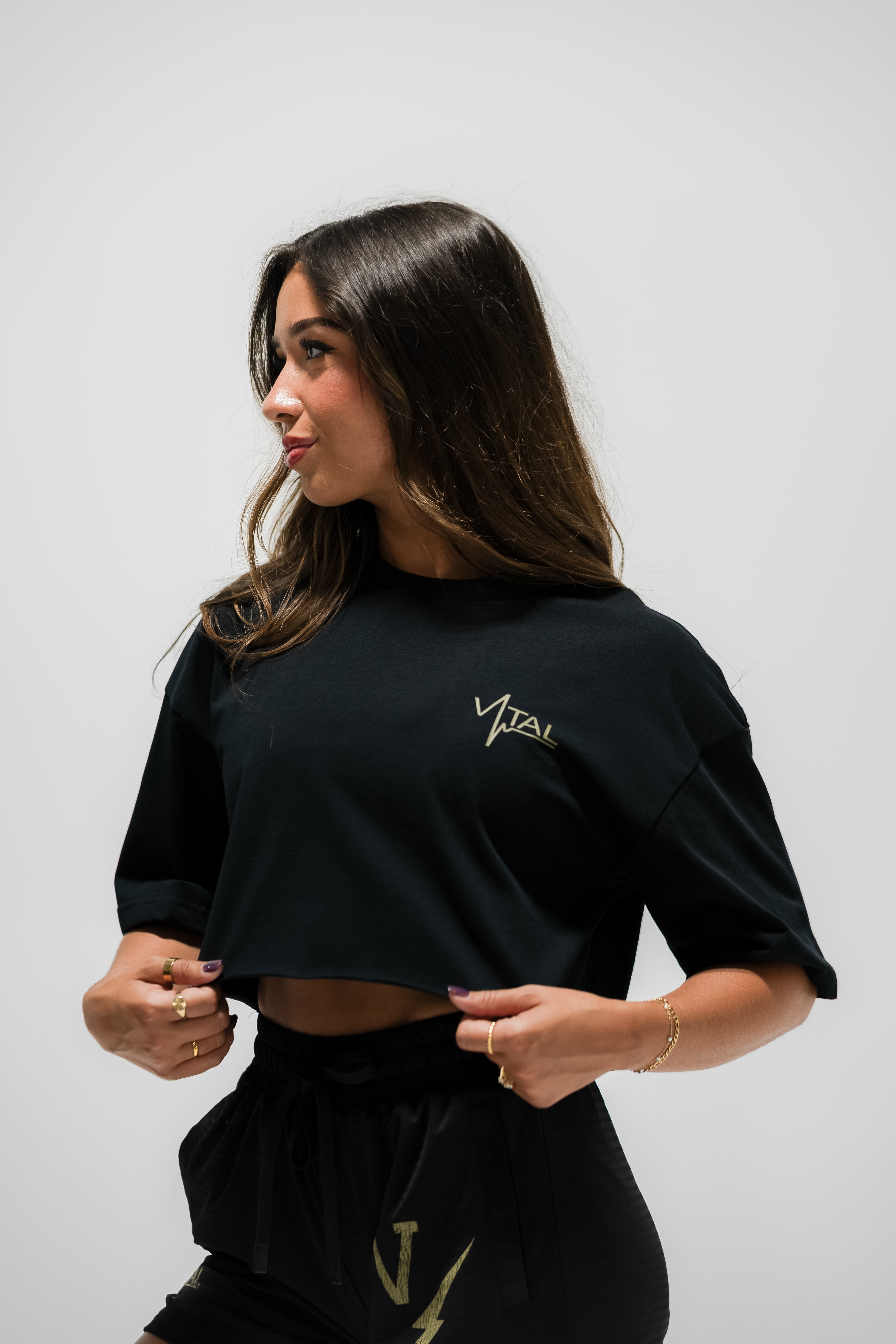 Oversized Crop T-Shirt - VITAL APPAREL Trust the Process Forest Camo