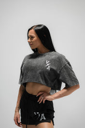 Oversized Crop T-Shirt - Iron Therapy OE Black Acid