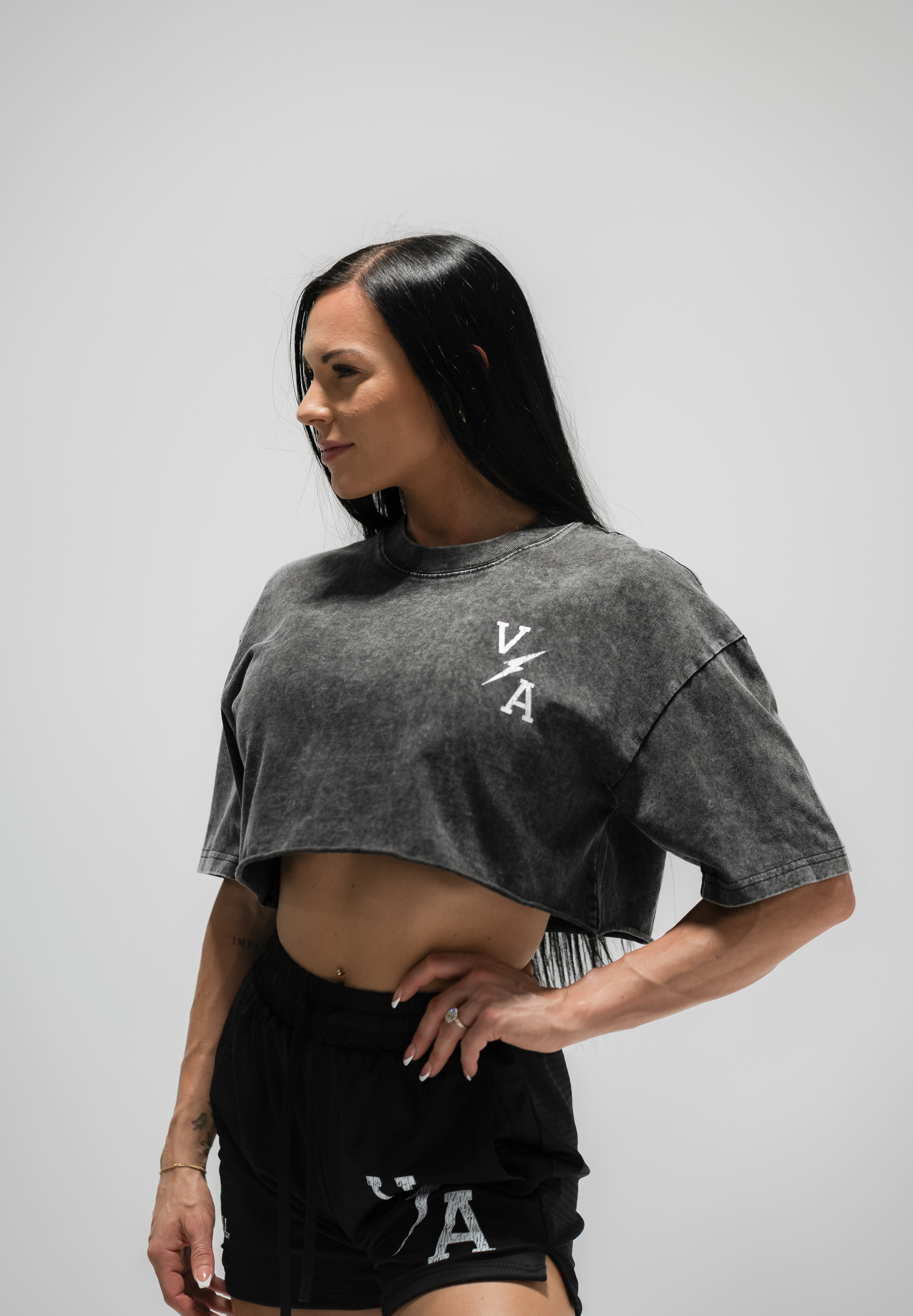 Oversized Crop T-Shirt - Iron Therapy OE Black Acid