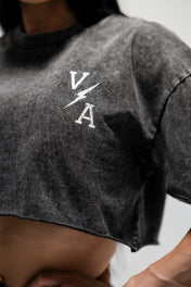 Oversized Crop T-Shirt - Iron Therapy OE Black Acid