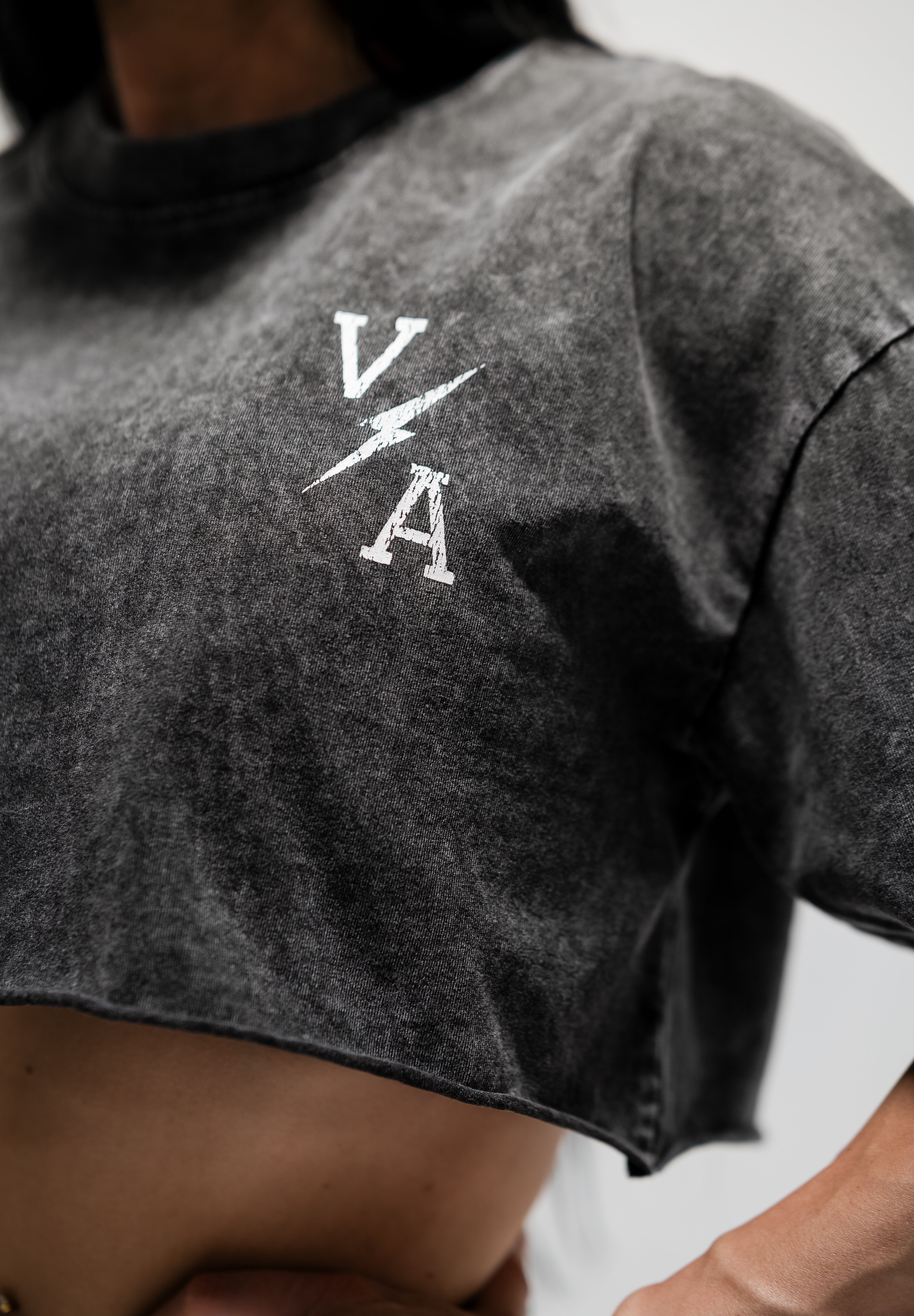 Oversized Crop T-Shirt - Iron Therapy OE Black Acid