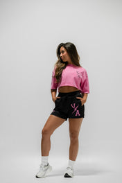Oversized Crop T-Shirt - Iron Therapy OE Pink Acid