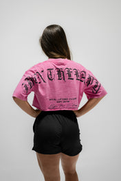 Oversized Crop T-Shirt - Iron Therapy OE Pink Acid