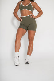 Luxe 4" Scrunch Butt Shorts - Moss Green