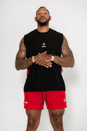Momentum Cut Off Tank - Red/Cream