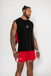 Momentum Cut Off Tank - Red/Cream
