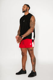 Momentum Cut Off Tank - Red/Cream