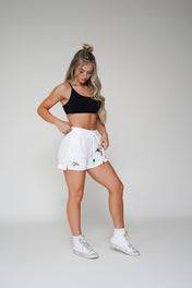 Combat Mesh Shorts 5" - White/Black Bolt Unisex