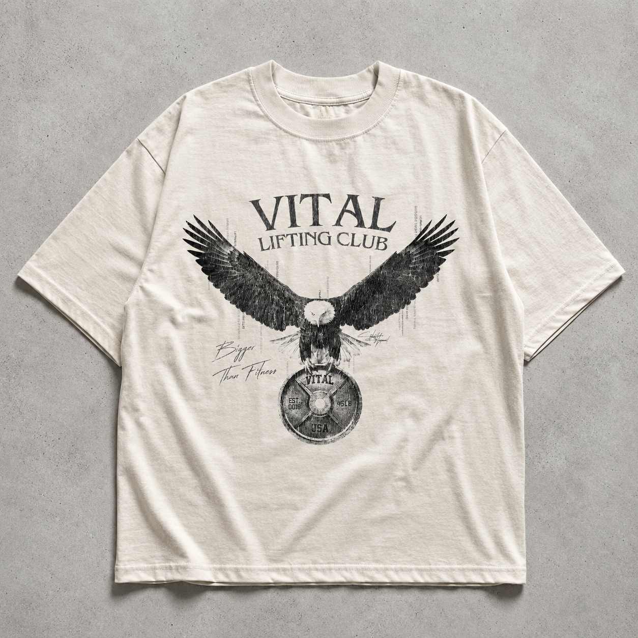 Oversized Pump Cover T-Shirt - Free Your Mind Cream