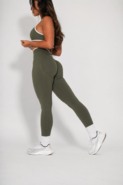 Luxe Scrunch Butt Leggings - Moss Green