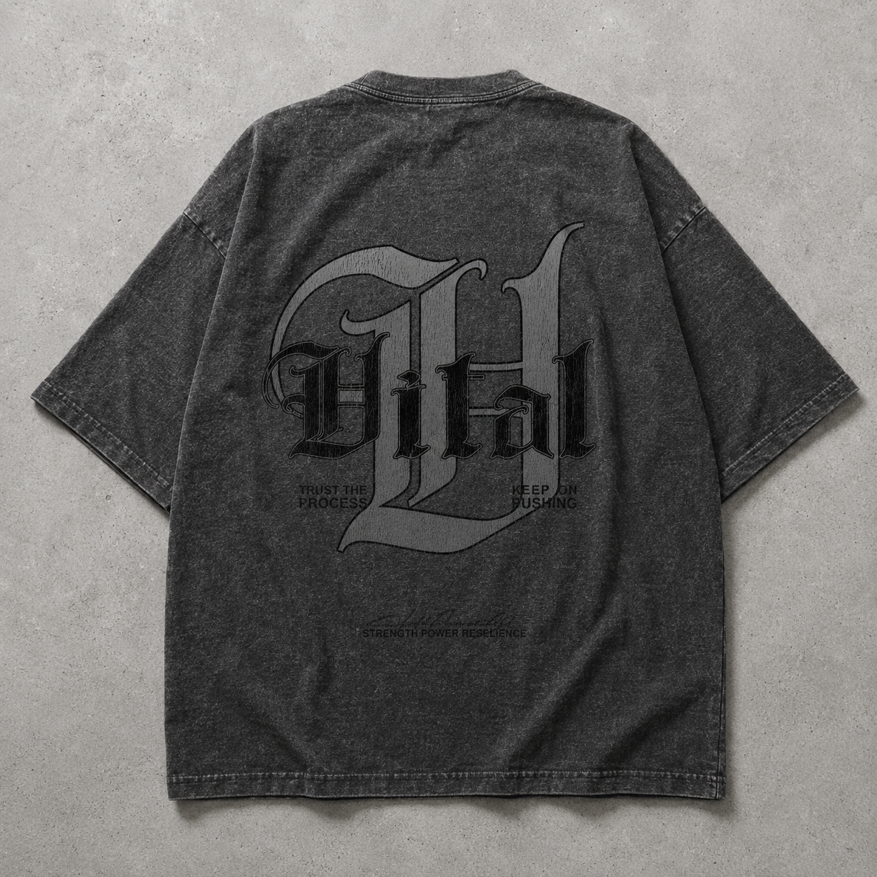 Oversized Pump Cover T-Shirt - Signature T Gray Acid