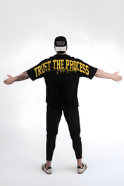 Oversized Pump Cover T-Shirt - VITAL APPAREL Trust the Process Distressed Yellow