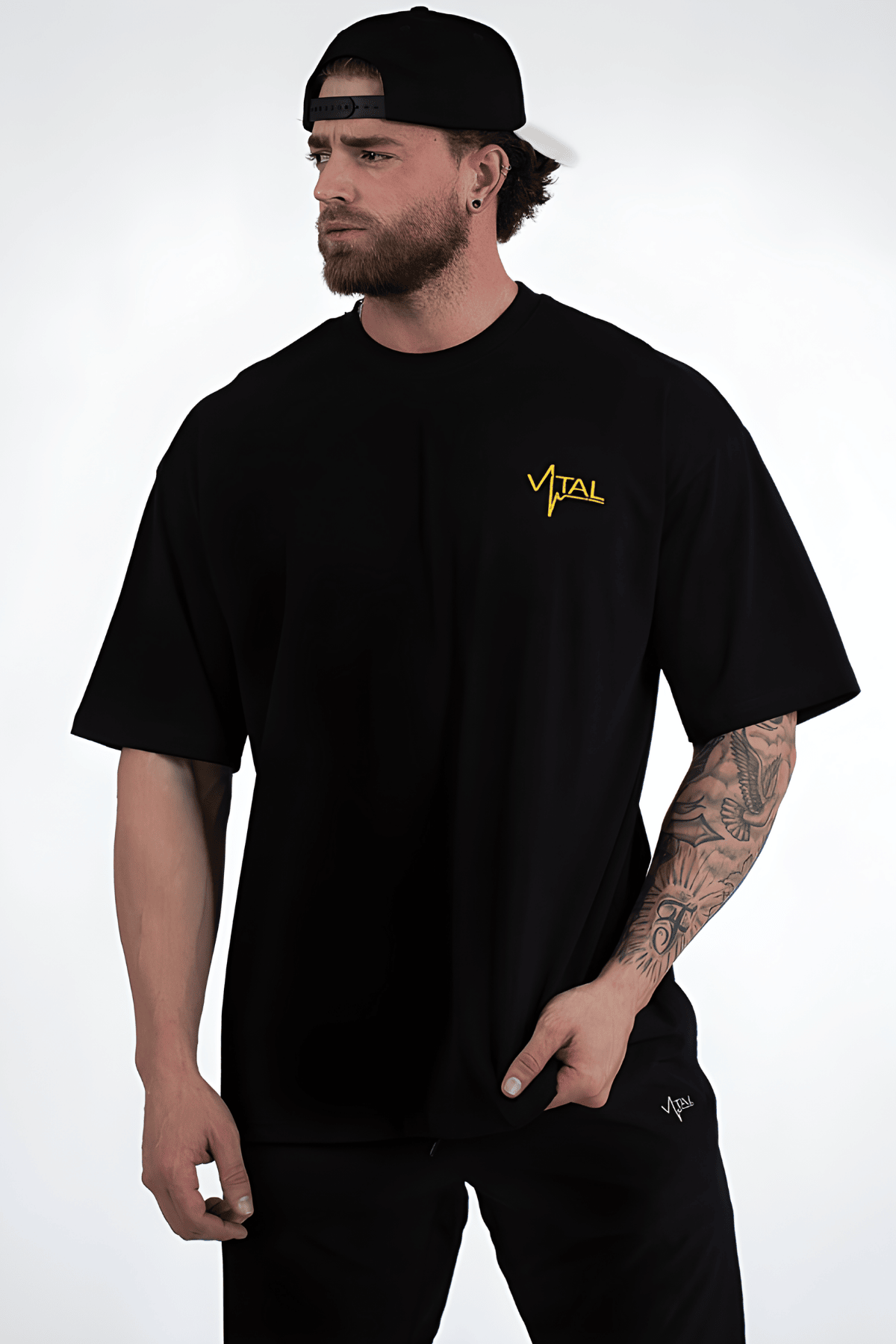 Oversized Pump Cover T-Shirt - VITAL APPAREL Trust the Process Distressed Yellow