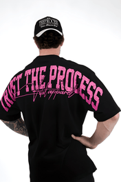Oversized Pump Cover T-Shirt - VITAL APPAREL Trust the Process Distressed Pink