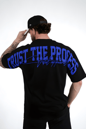 Oversized Pump Cover T-Shirt - VITAL APPAREL Trust the Process Distressed Blue