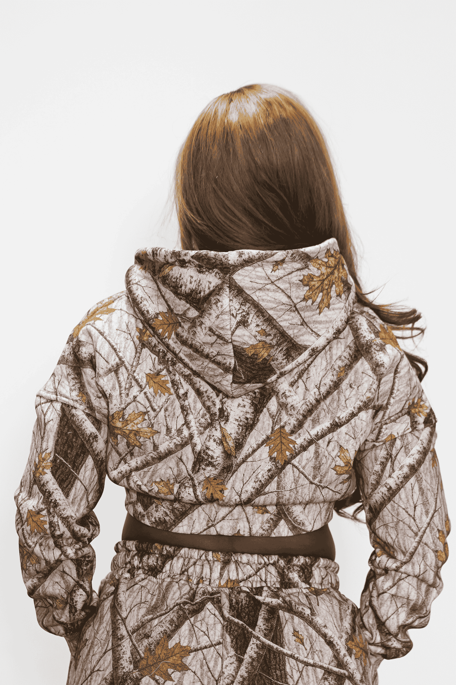 Relentless Crop Zip Hoodie - VA Script Snow Camo