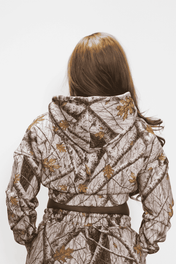Relentless Crop Zip Hoodie - VA Script Snow Camo