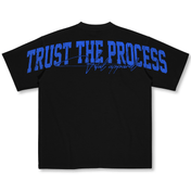 Oversized Pump Cover T-Shirt - VITAL APPAREL Trust the Process Distressed Blue
