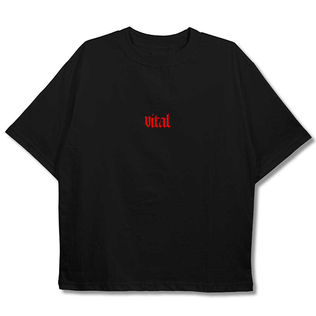Oversized Pump Cover T-Shirt - What Doesn't Kill You Black/Red
