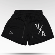 Combat Mesh Shorts 5" - Black/Distressed White