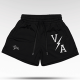 Combat Mesh Shorts 5" - Black/Distressed White