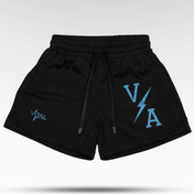 Combat Mesh Shorts 5" - Black/Distressed Baby Blue