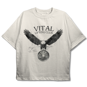 Oversized Pump Cover T-Shirt - Free Your Mind Cream