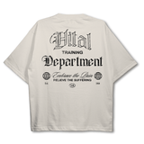 Oversized Pump Cover T-Shirt - Beige Training Dept