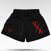 Combat Mesh Shorts 5" - Black/Distressed Red
