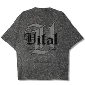 Oversized Pump Cover T-Shirt - Signature T Gray Acid