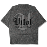 Oversized Pump Cover T-Shirt - Signature T Gray Acid