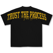 Oversized Pump Cover T-Shirt - VITAL APPAREL Trust the Process Distressed Yellow