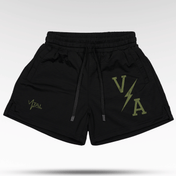 Combat Mesh Shorts 5" - Black/Distressed Olive