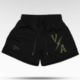 Combat Mesh Shorts 5" - Black/Distressed Olive