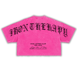 Oversized Crop T-Shirt - Iron Therapy OE Pink Acid